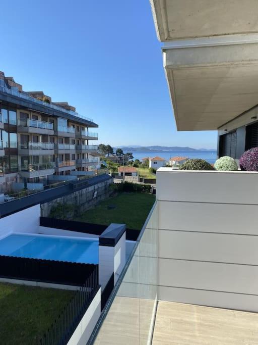 Precioso Apartamento Con Terraza Y Piscina En Portonovo-Sanxenxo Luaran gambar