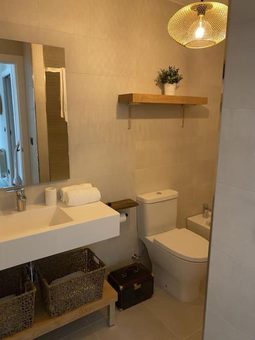 Precioso Apartamento Con Terraza Y Piscina En Portonovo-Sanxenxo Luaran gambar